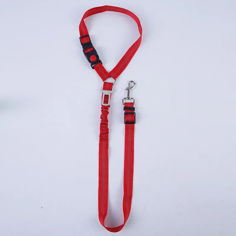 2 in 1 Heavy-Duty Elastic Dog Car Seat Belt Safety Harness, Crash Tested for Pets, Adjustable Travel Tether for Truck SUV Car